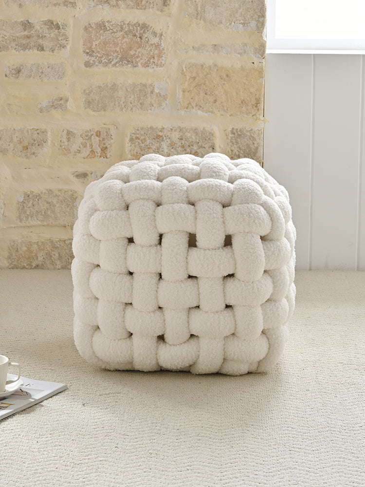AAF Furniture Plush Rubik's Cube Accent Stool for Living Room