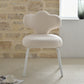 AAF Furniture Plush White Fishtail Shaped Accent Armchair for Living Room