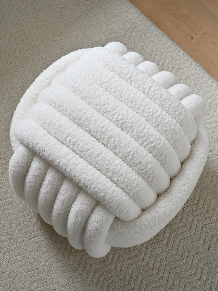 AAF Furniture Plush Weaving Square Shaped Accent Stool for Living Room