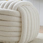 AAF Furniture Plush Weaving Square Shaped Accent Stool for Living Room