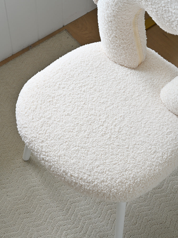 AAF Furniture Plush White Dog Shaped Accent Armchair for Living Room