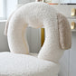 AAF Furniture Plush White Dog Shaped Accent Armchair for Living Room