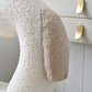 AAF Furniture Plush White Dog Shaped Accent Armchair for Living Room