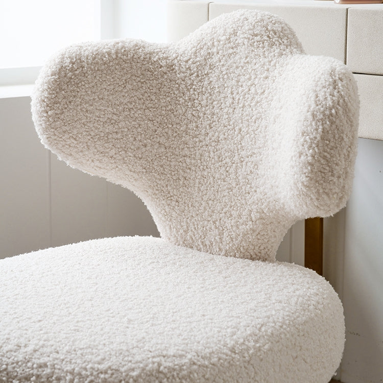 AAF Furniture Plush White Fishtail Shaped Accent Armchair for Living Room