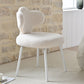 AAF Furniture Plush White Fishtail Shaped Accent Armchair for Living Room