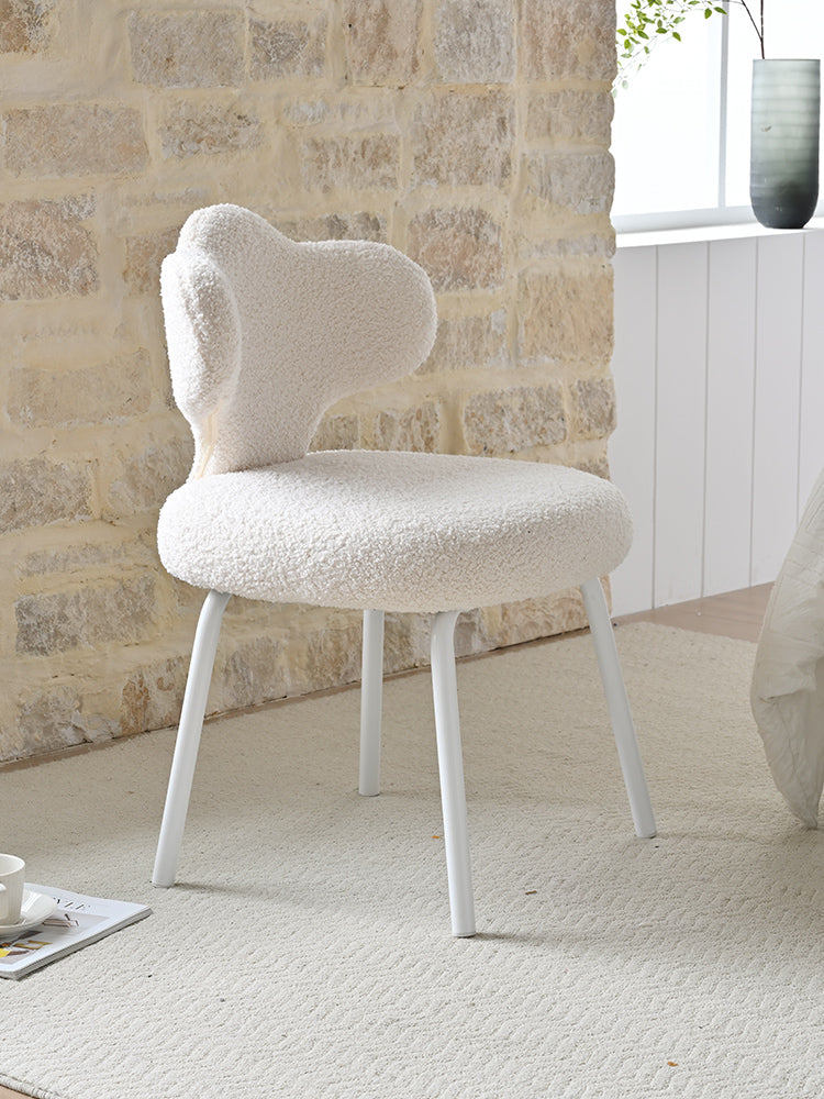 AAF Furniture Plush White Fishtail Shaped Accent Armchair for Living Room
