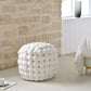AAF Furniture Plush Round Woven  Accent Stool for Living Room