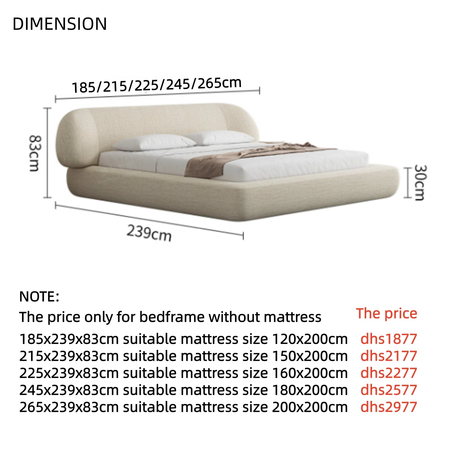 AAF Furniture Velvet Bed Frame for Bedroom Dubai UAE