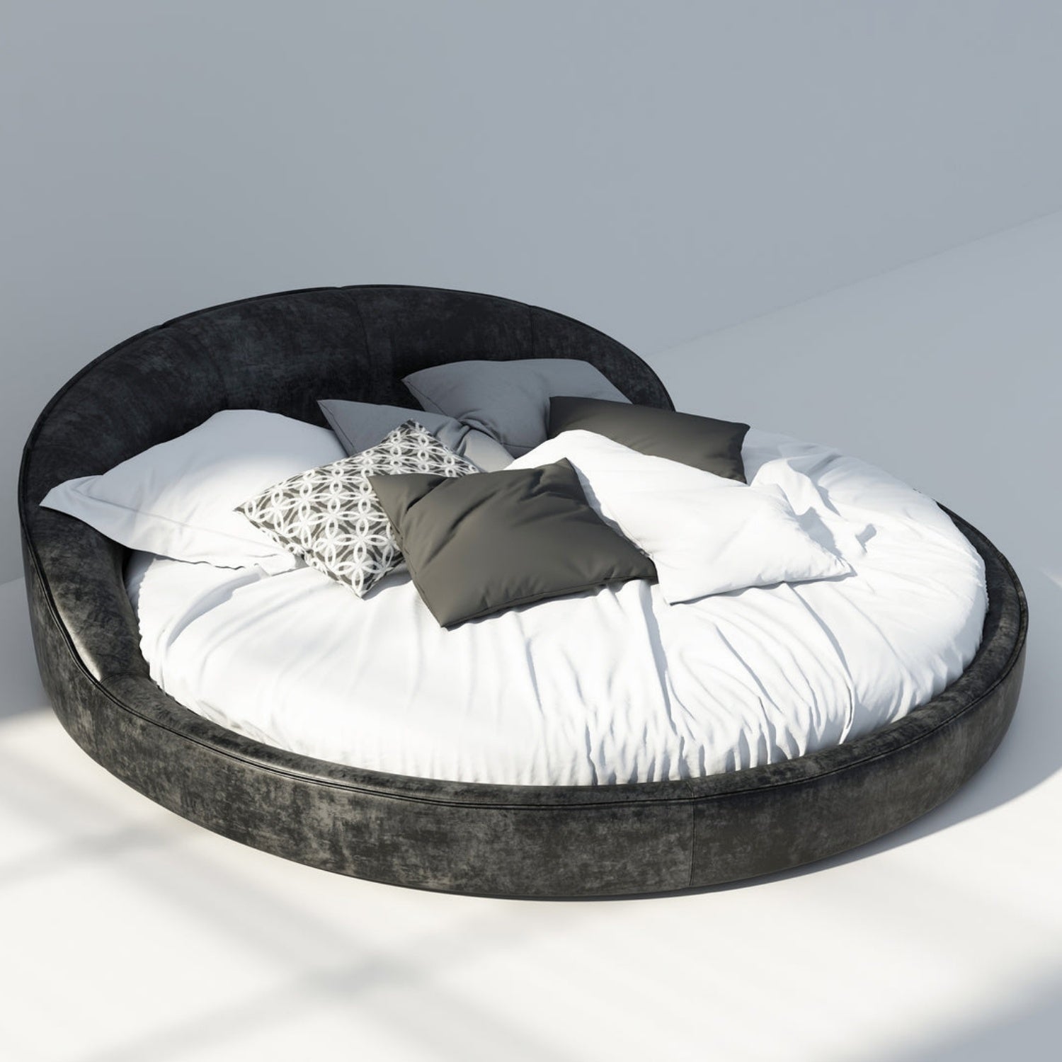 AAF Furniture Bed Frame Modern Velvet King Queen Size for bedroom Without Mattress