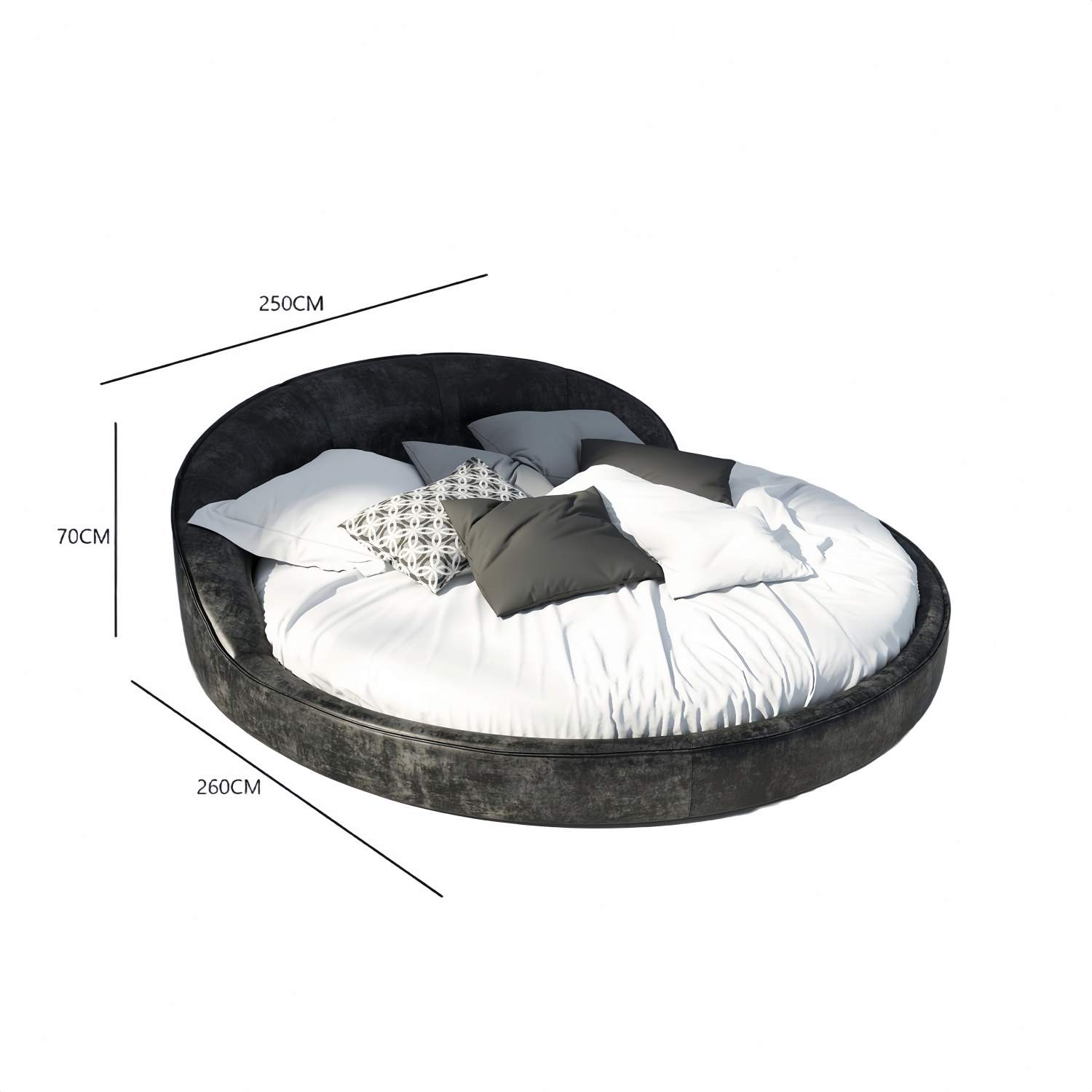 AAF Furniture Bed Frame Modern Velvet King Queen Size for bedroom Without Mattress