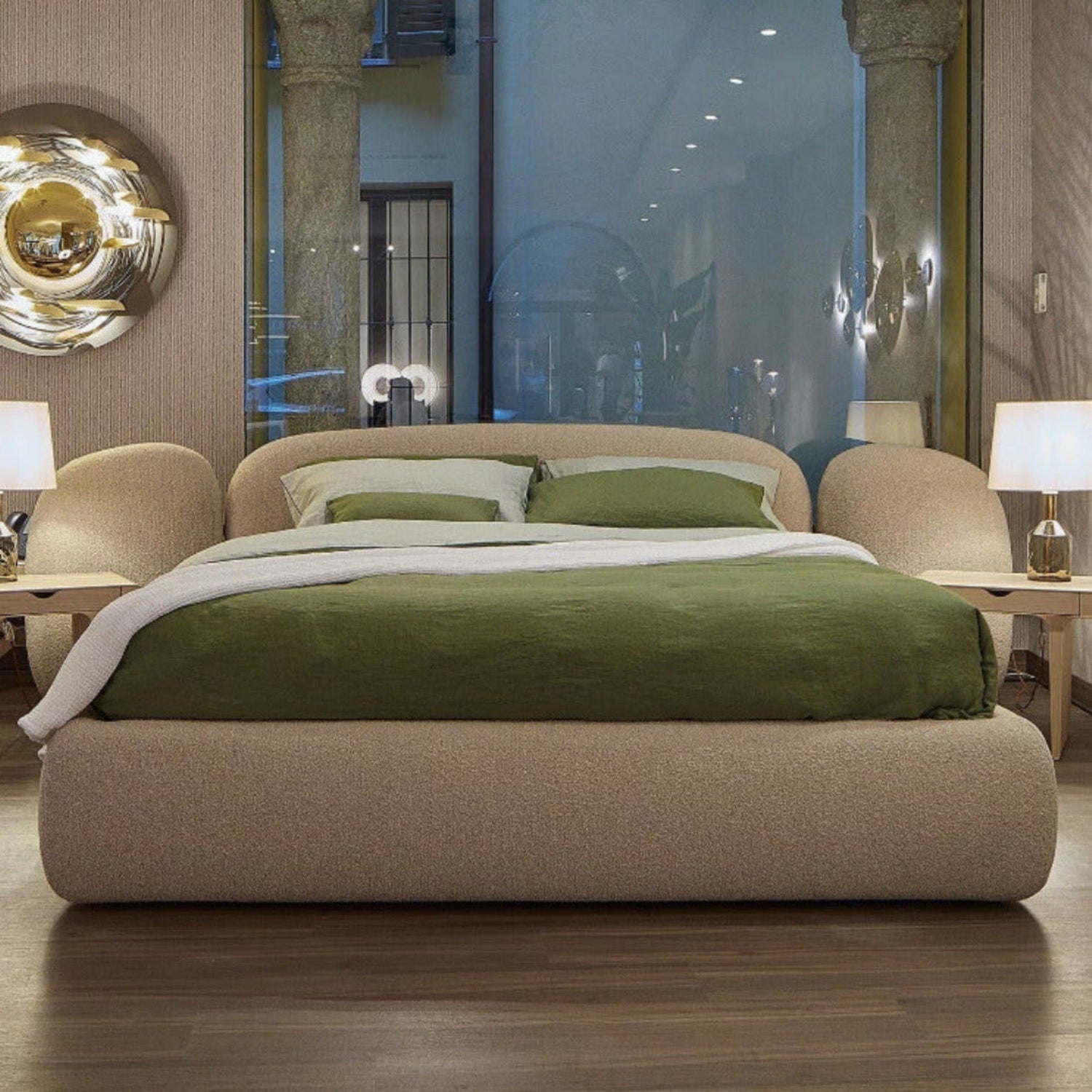 AAF Furniture Bed Frame Modern Velvet King Queen Size for bedroom Without Mattress