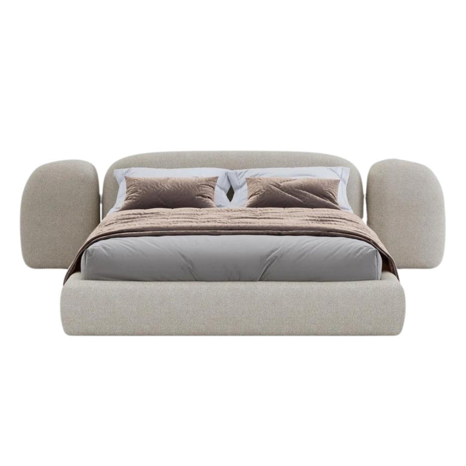 AAF Furniture Bed Frame Modern Velvet King Queen Size for bedroom Without Mattress