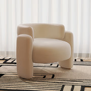 Wide Embrace Lounge Chair 85cm Cream Velvet Cozy for UAE Homes | AAF