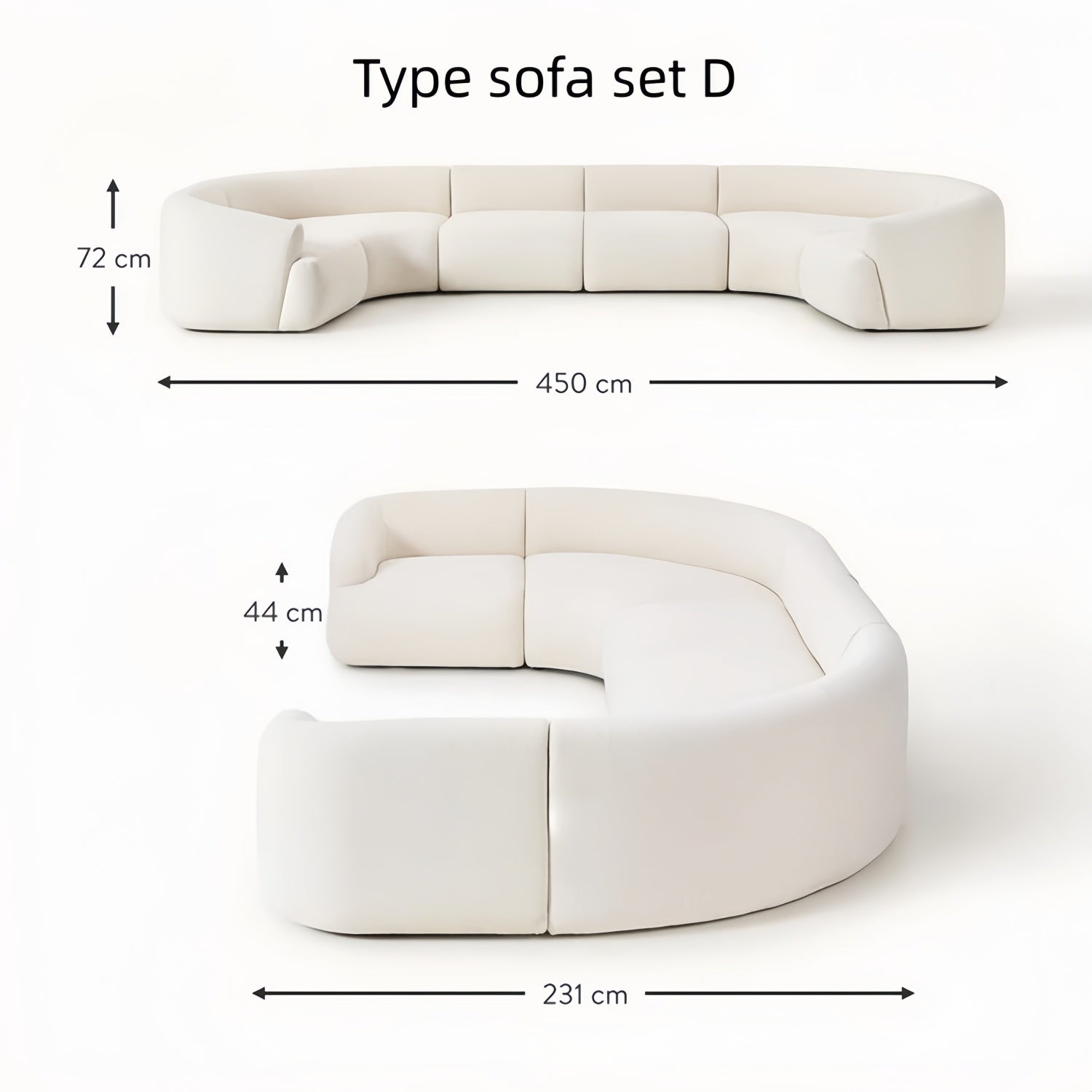 Beige Arc Sofa Set Modular Cloud Cushion - Sectional Couch UAE