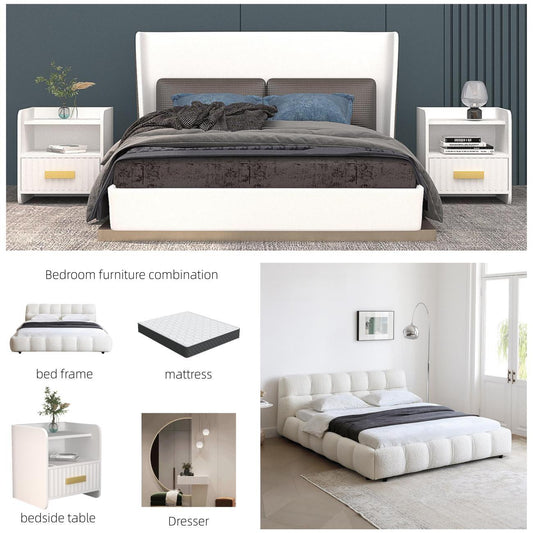 AAF Furniture Bedroom Furniture Bed Frame with Mattress Bedside table Dresser