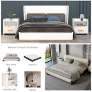 AAF Furniture Bed: Bedroom Furniture Bed Frame with Mattress Bedside table Dresser in Dubai showroom