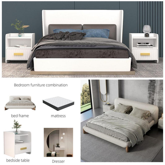 AAF Furniture Bedroom Furniture Bed Frame with Mattress Bedside table Dresser