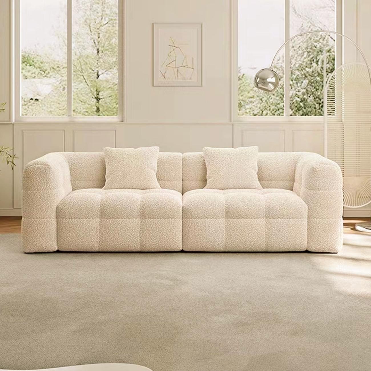 Load video: AAF Furniture Fleece Fabric Overstuffed Multifunction Cloud shaped Sofa Chair set for Livingroom Office