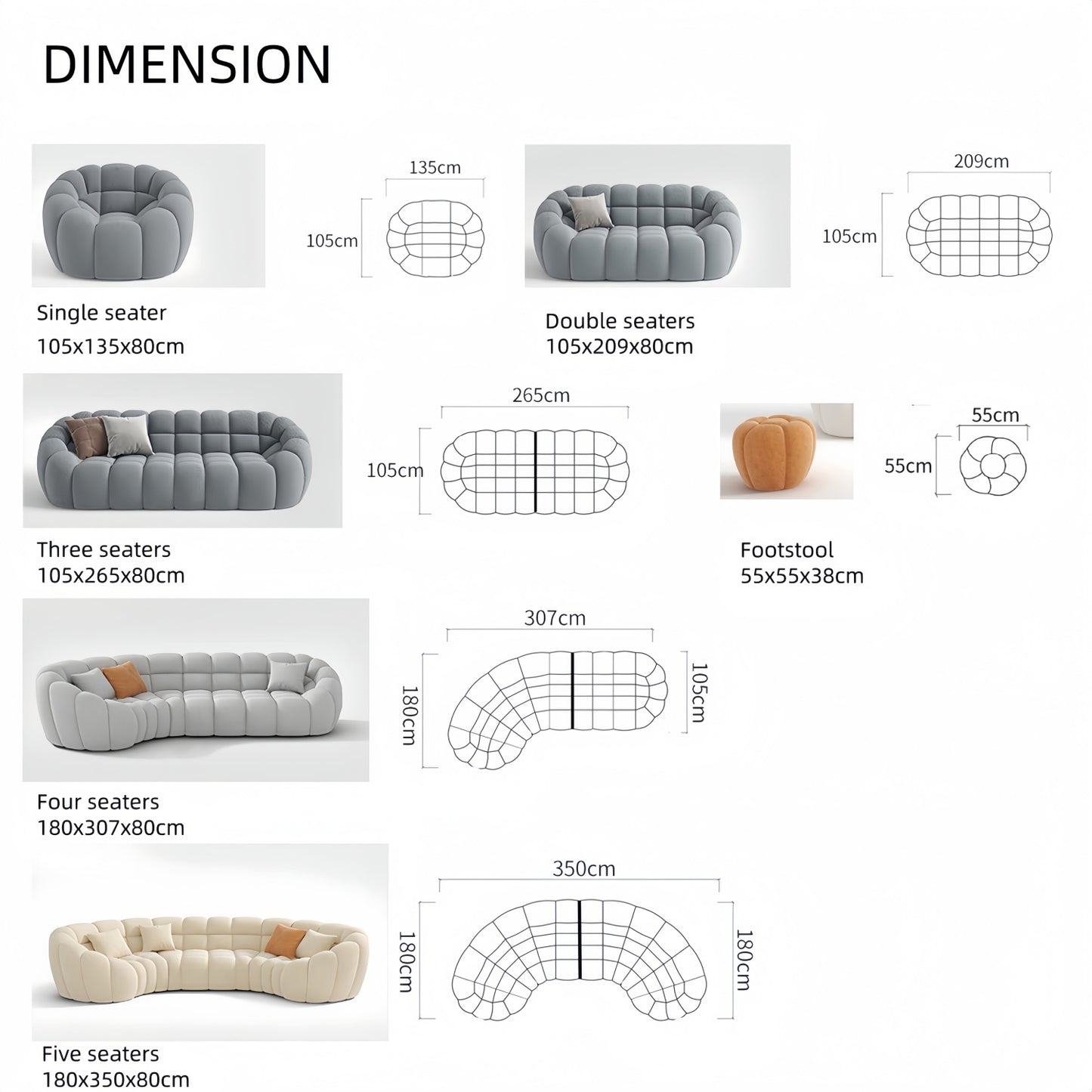 AAF Furniture Fleece Fabric Overstuffed Multifunction  Sofa  for Livingroom Office
