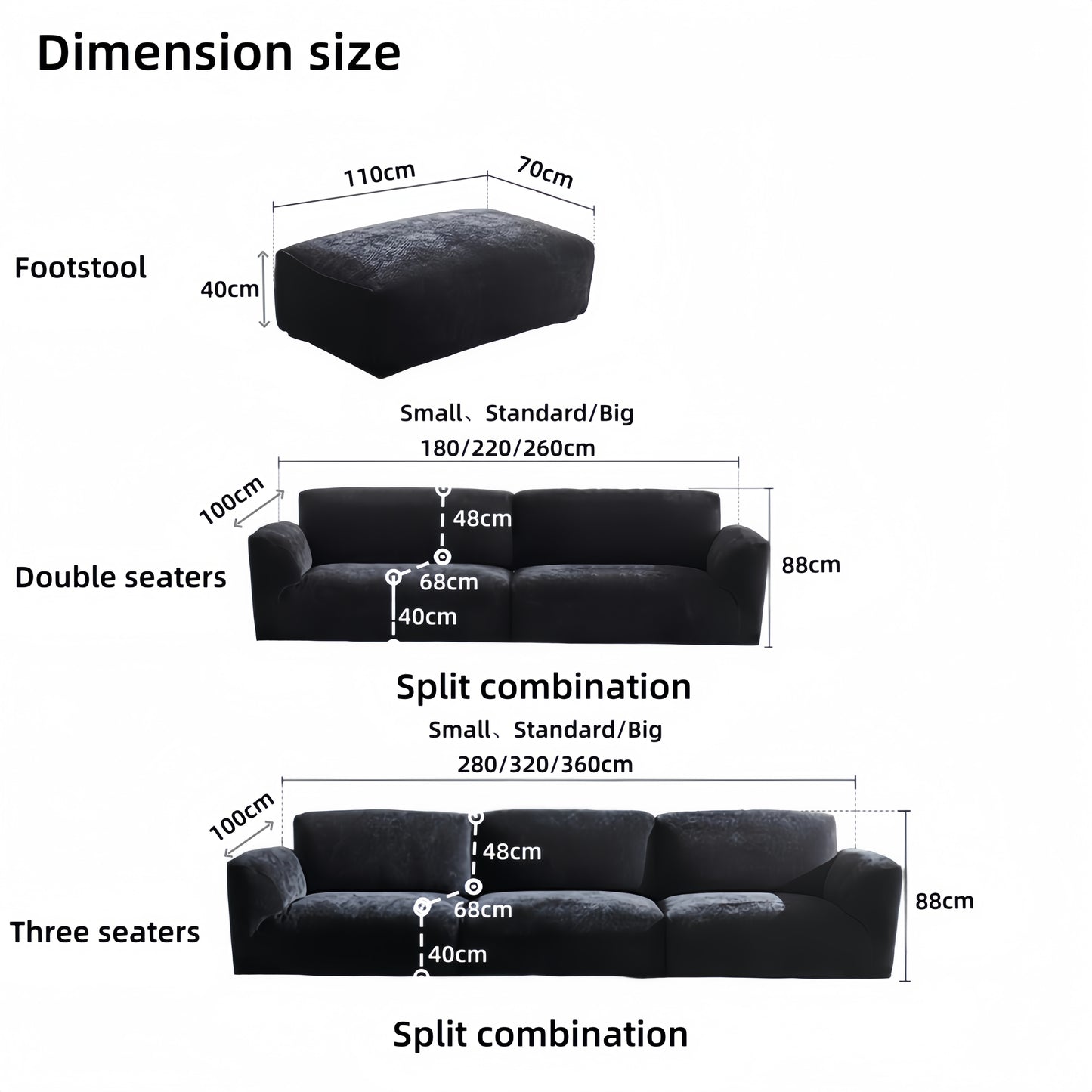 AAF Furniture Fleece Fabric Overstuffed Multifunction Cloud shaped Sofa Chair set for Livingroom Office