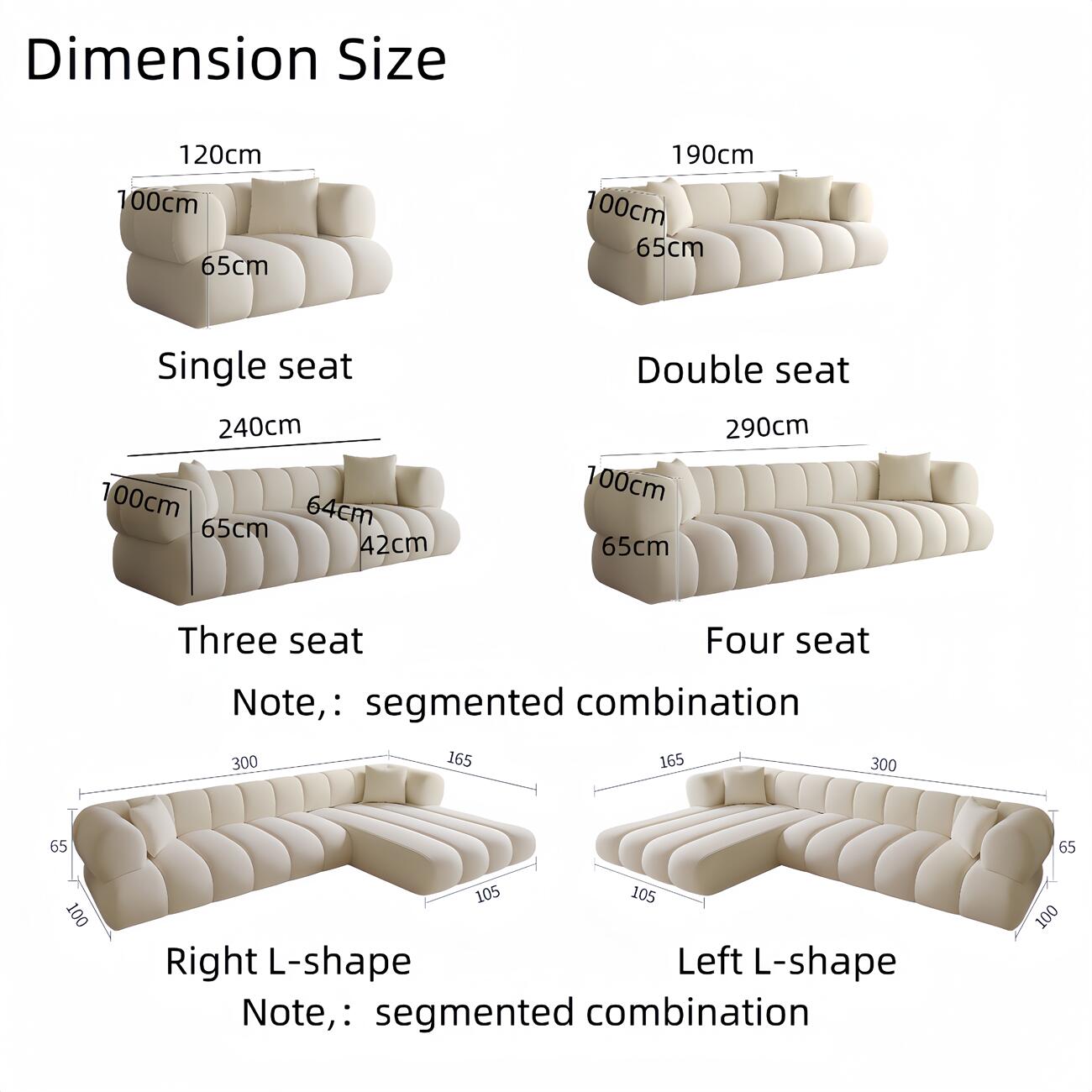 AAF Furniture Fleece Fabric Overstuffed Multifunction Cloud shaped Sofa Chair set for Livingroom Office